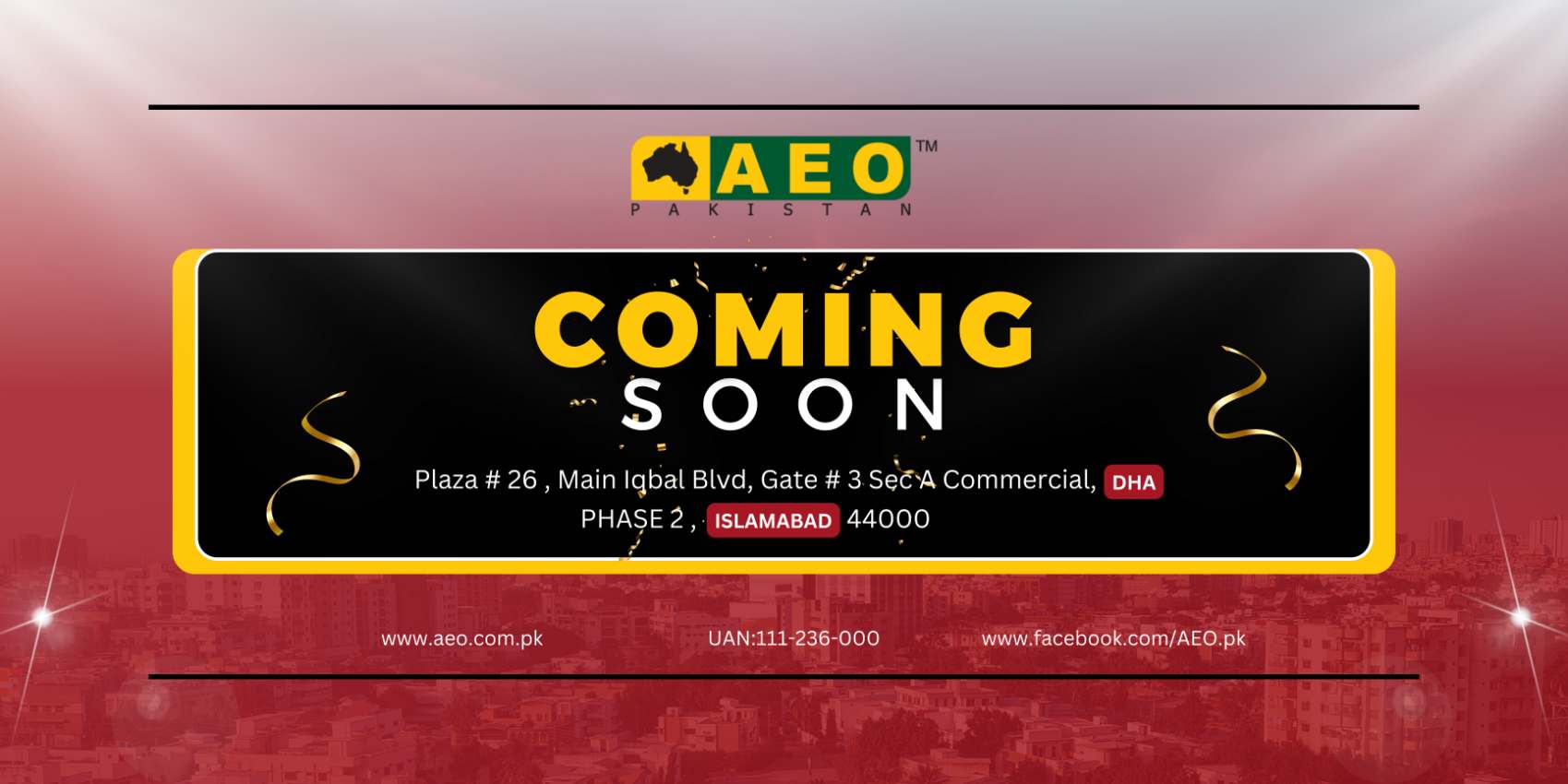 AEO Coming soon in DHA Islamabad