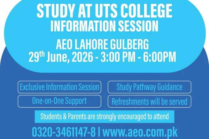 Study at UTS College Information Session on 29th June