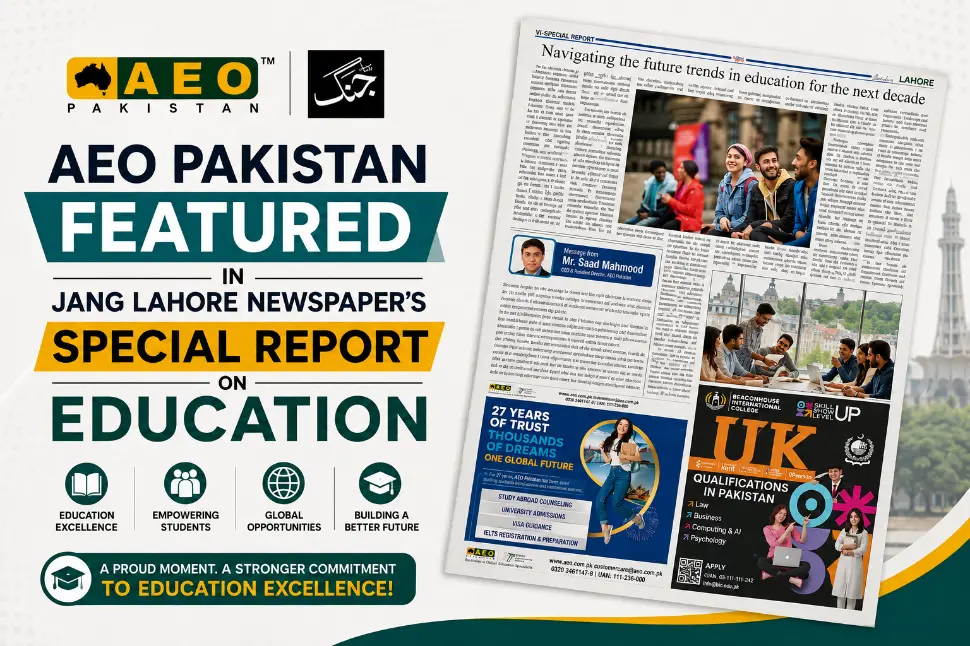 AEO Pakistan Featured in Jang Lahore Newspaper's