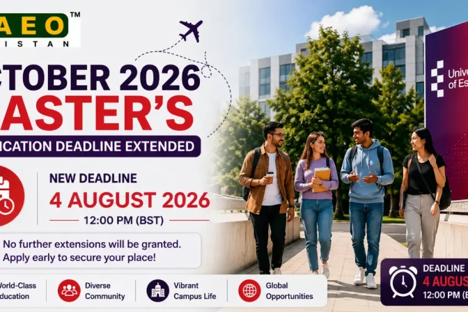 University of Essex Extends October 2026 Master’s Application Deadline