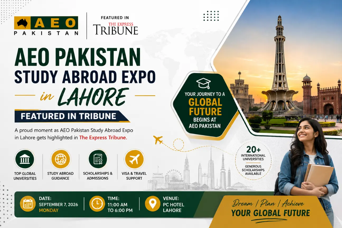 AEO Pakistan Study Abroad Expo in Lahore Featured in Tribune