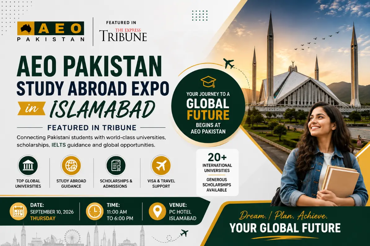 AEO Pakistan's 50th Study Abroad Expo Islamabad Featured in Tribune